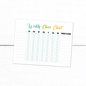Weekly Chore Chart - Printable Chore Chart
