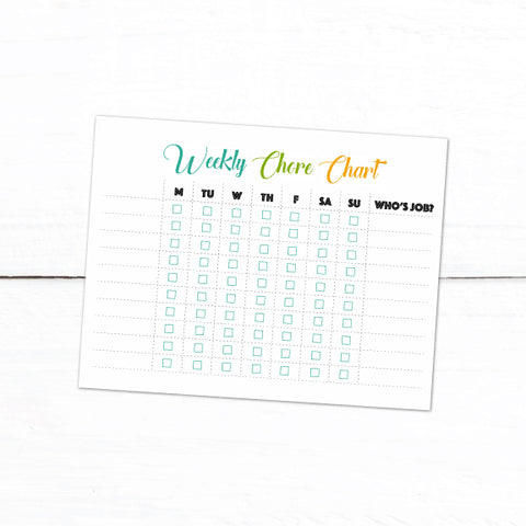 Weekly Chore Chart - Printable Chore Chart